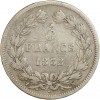 Revers : 5/FRANCS/date dans une couronne formée d'une branche de laurier et d'une branche d'olivier