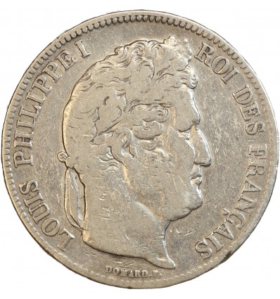 5 Francs Louis-Philippe Ier Tête Laurée Tranche En Relief
