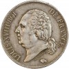 Avers : buste nu de Louis XVIII à gauche, cheveux noués sur la nuque