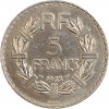 Revers : 5/FRANCS et date dans une couronne végéale, RF en haut