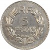 Revers : 5/FRANCS et date dans une couronne végéale, RF en haut