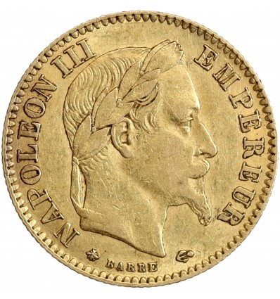 Avers : portrait de Napoléon III avec une couronne de laurier
