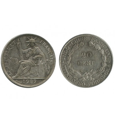 20 Centiemes Indochine Argent