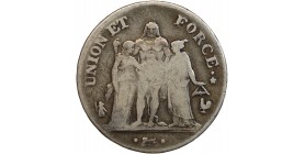 5 Francs Union et Force - Union Serré avec Glands Intérieurs