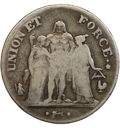 5 Francs Union et Force - Union Serré avec Glands Intérieurs