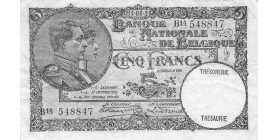 5 Francs Belgique 24.04.1931