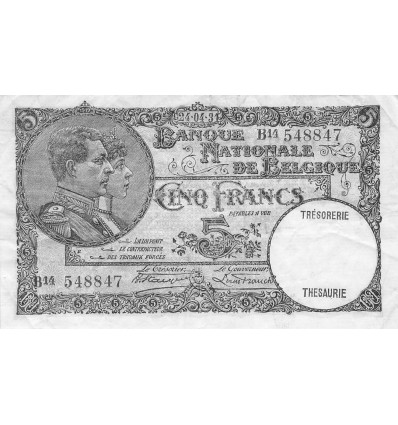 5 Francs Belgique 24.04.1931