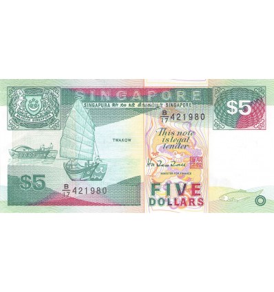 5 Dollars Singapour 1997