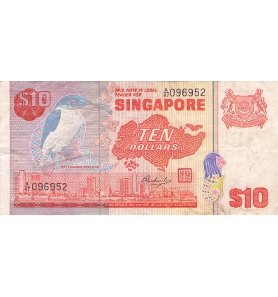 10 Dollars Singapour 1979