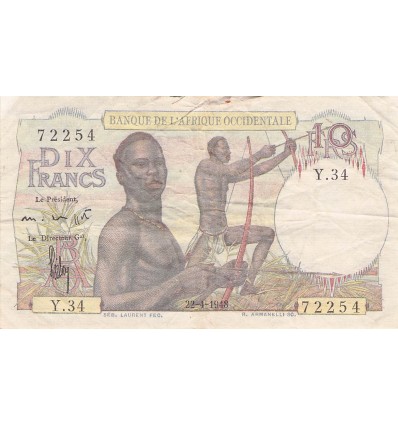 10 Francs Afrique occidentale Française 1943