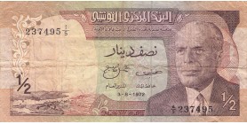 1/2 Dinar Tunisie 3.8.1972