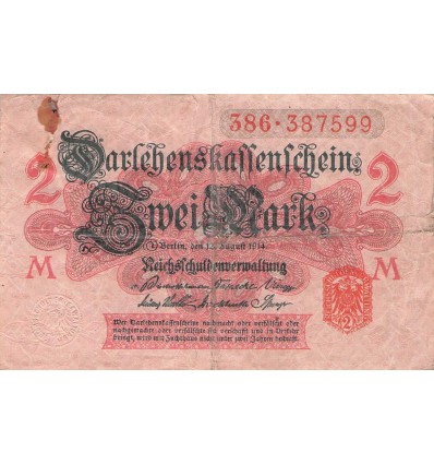 2 Mark Allemagne 12.08.1914