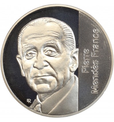 Avers : portrait de Mendès France de face
