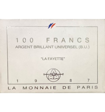 100 Francs Lafayette en Argent - Coffret B.U.