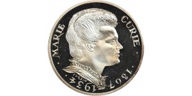 Avers : portrait de Marie curie tournée vers la droite