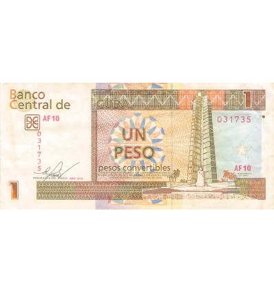 1 Peso Convertible Cuba 2016