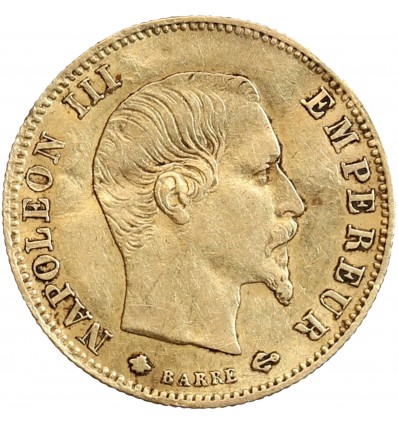Avers : tête nue de Napoléon III à droite