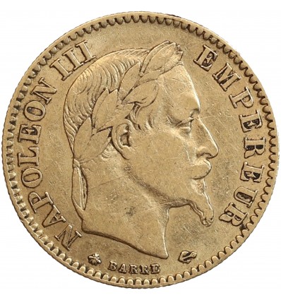 Avers : portrait de Napoléon III avec une couronne de laurier.