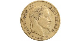 Avers : portrait de Napoléon III avec une couronne de laurier.
