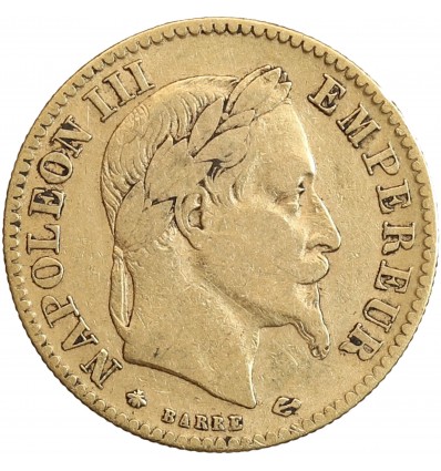 Avers : portrait de Napoléon III avec une couronne de laurier.