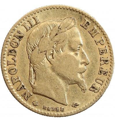 Avers : portrait de Napoléon III avec une couronne de laurier.