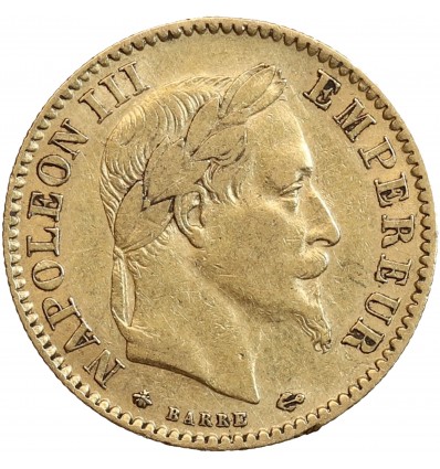 Avers : portrait de Napoléon III avec une couronne de laurier.