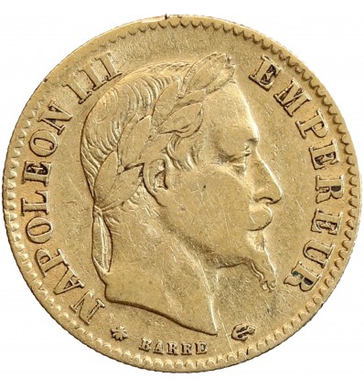 Avers : portrait de Napoléon III avec une couronne de laurier.