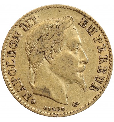 Avers : portrait de Napoléon III avec une couronne de laurier.