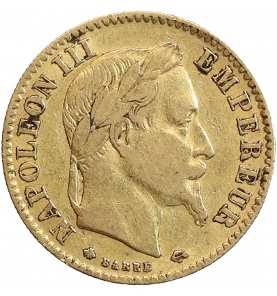 Avers : portrait de Napoléon III avec une couronne de laurier.