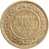 Revers : TUNISIE / 10 / FRANCS / et date