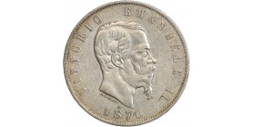 Avers : tête nue de Victor Emmanuel II à droite