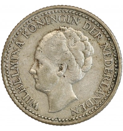 1/2 Florin Wilhelmine Tête Agée - Pays-Bas Argent