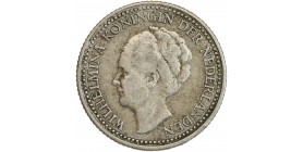 1/2 Florin Wilhelmine Tête Agée - Pays-Bas Argent
