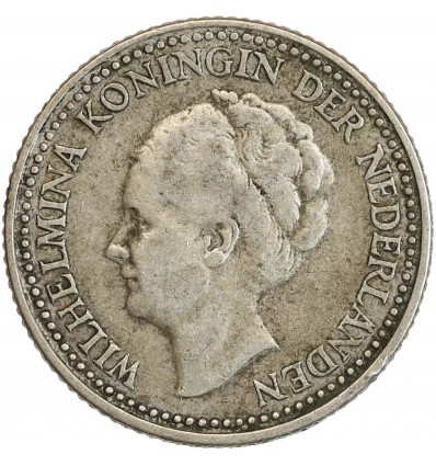 1/2 Florin Wilhelmine Tête Agée - Pays-Bas Argent