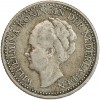 1/2 Florin Wilhelmine Tête Agée - Pays-Bas Argent