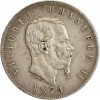 Avers : tête nue de Victor Emmanuel II à droite
