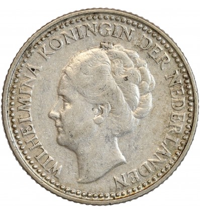 1/2 Florin Wilhelmine Tête Agée - Pays-Bas Argent
