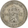 1/2 Florin Wilhelmine Tête Agée - Pays-Bas Argent