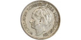 1/2 Florin Wilhelmine Tête Agée - Pays-Bas Argent