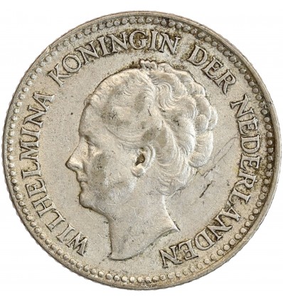 1/2 Florin Wilhelmine Tête Agée - Pays-Bas Argent