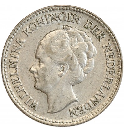1/2 Florin Wilhelmine Tête Agée - Pays-Bas Argent