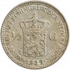 1/2 Florin Wilhelmine Tête Agée - Pays-Bas Argent
