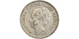 1/2 Florin Wilhelmine Tête Agée - Pays-Bas Argent