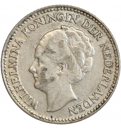1/2 Florin Wilhelmine Tête Agée - Pays-Bas Argent