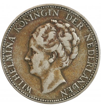 1 Florin Wilhelmine Tête Agée - Pays-Bas Argent