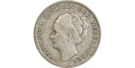 1 Florin Wilhelmine Tête Agée - Pays-Bas Argent