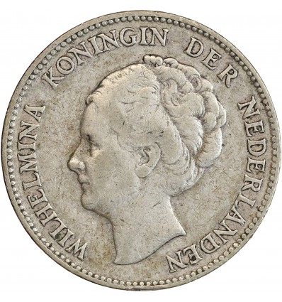 1 Florin Wilhelmine Tête Agée - Pays-Bas Argent