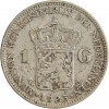 1 Florin Wilhelmine Tête Agée - Pays-Bas Argent