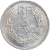 Revers : 5/FRANCS et date dans une couronne végéale, RF en haut