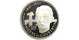 Avers : portrait de Pierre de Coubertin